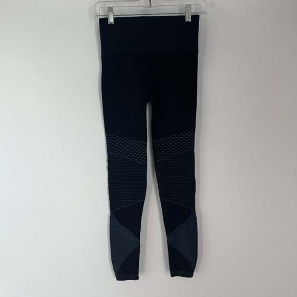 Spanx Dark Blue Moto Stripe Pull On Stretch Shapewear Leggings Small S Women's - Picture 5 of 8